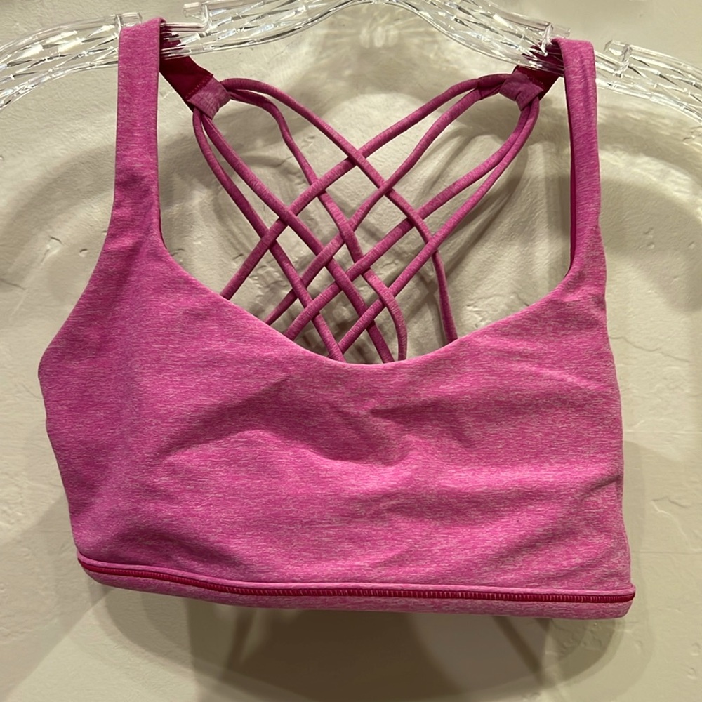 Lululemon Pink Strappy Sports Bra Size 8